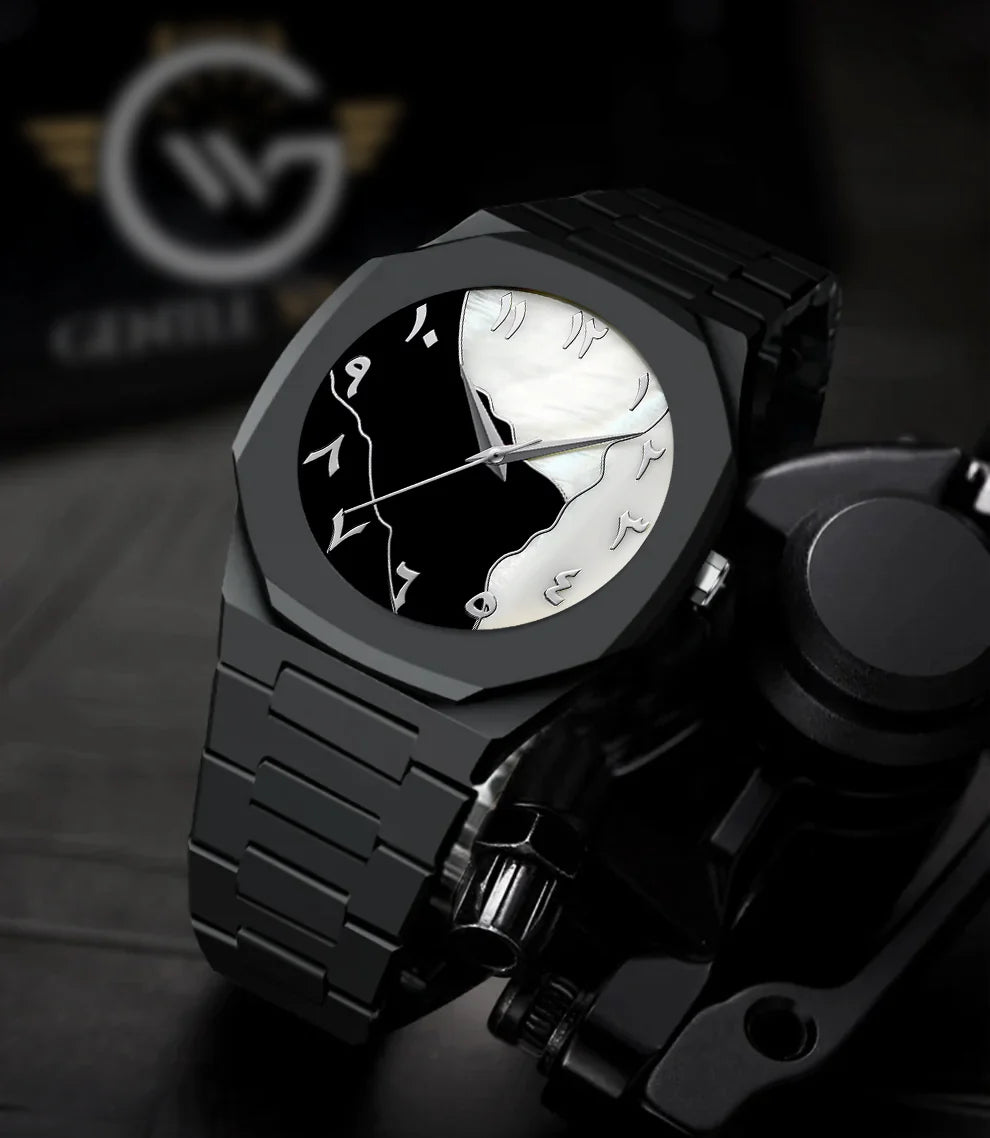 Black Arabic Aura Watch – Premium Luxury Timepiece by Luxaro